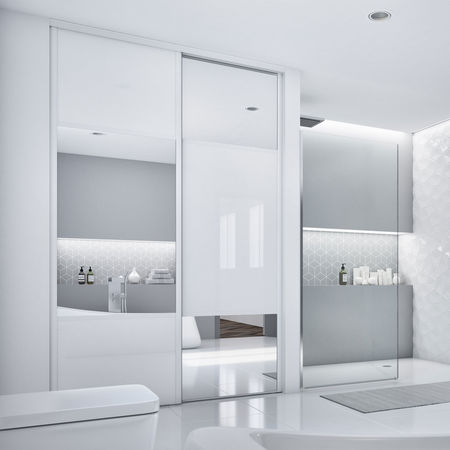 FACADE-DE-PLACARD-COULISSANTE-2-PORTES-VERRE-LAQUE-BLANC-PUR-MIROIR-ARGENT